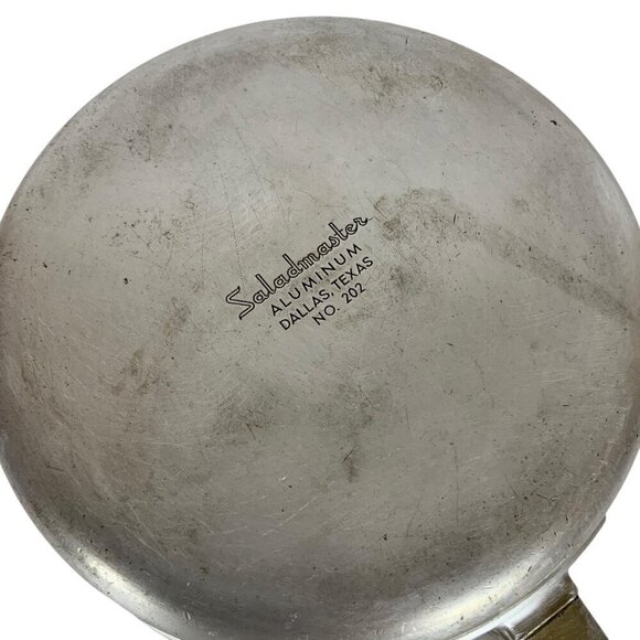 Vintage Saladmaster Aluminum 1 Qt Saucepan No 202 With Black Handle NO LID - Picture 9 of 9